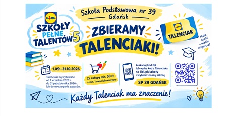 🎓💙 Szkoły Pełne Talentów – zbieramy Talenciaki dla SP 39! 