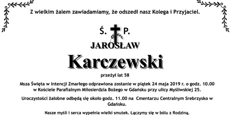 Zmarł Jarosław Karczewski